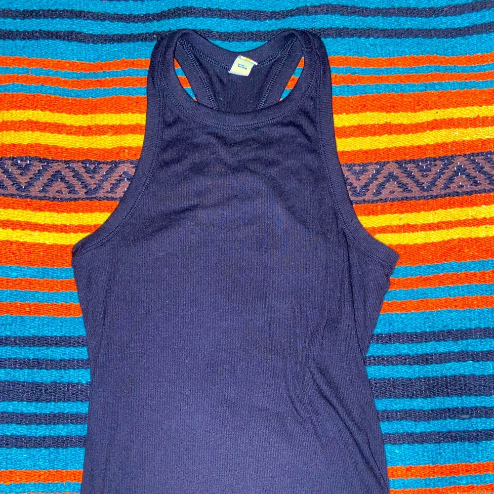 Black Ribbed High-Neck Tank from Old Navy XS